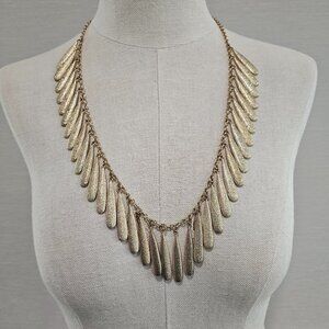 BOHO Gold Tone Fringe Chain Necklace,Charms, Dangles